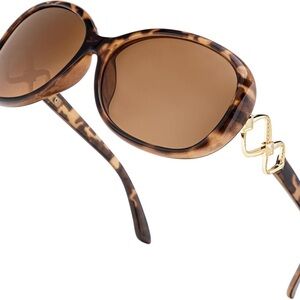 Tortoise Shell Sunglasses with Gold Accent